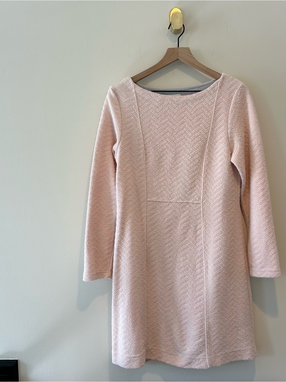 Anthropologie Saturday Sunday Pale Pink Textured Long-Sleeve Dress Bodycon Knit